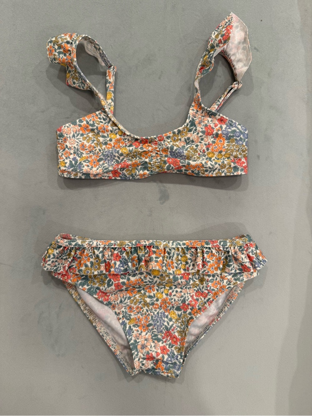 Olivier London Girls Floral Ruffle Bikini